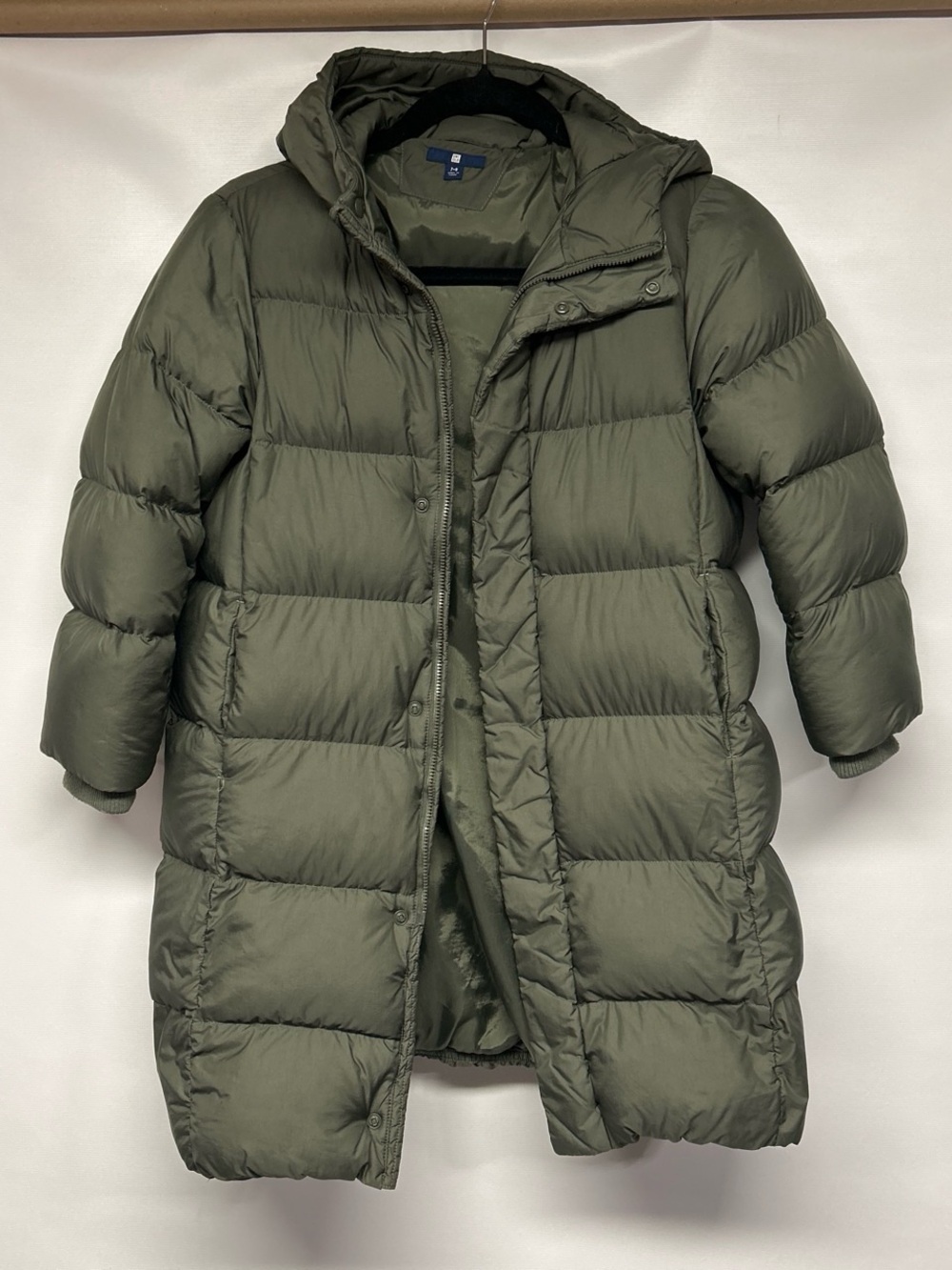Uniqlo Olive Green Quilted Coat with Hood